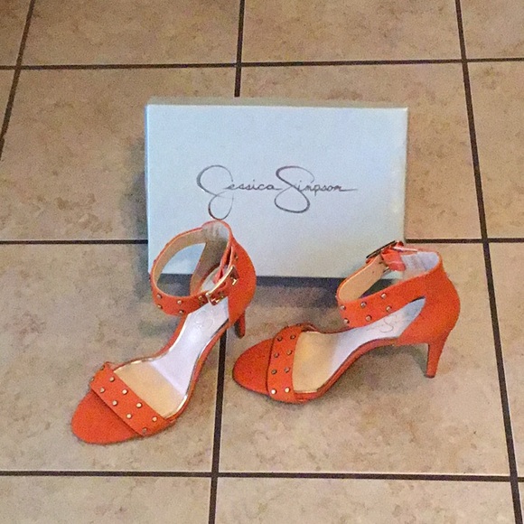 Jessica Simpson” Sandals & gold studs(10)🍊 - Picture 2 of 5